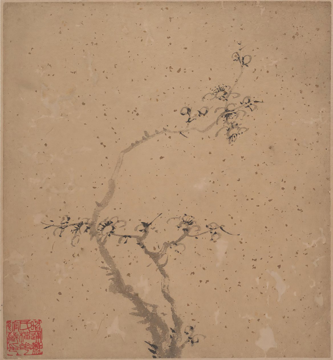 Kukkiva luumu, päivätty 1840. tekijältä Tang Yifen