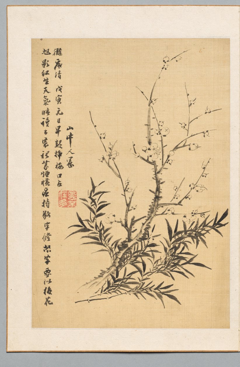 Luumunkukat ja bambu, 1818. tekijältä Tanomura Chikuden