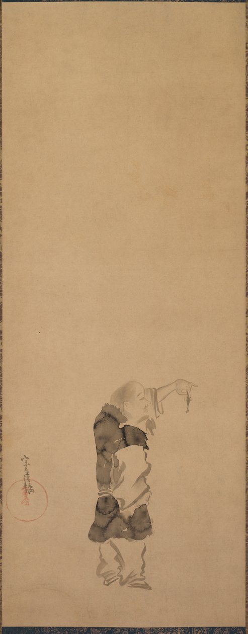 Kenshu, munkki katkarapujen kanssa, n. 1600-1640. tekijältä Tawaraya Sotatsu