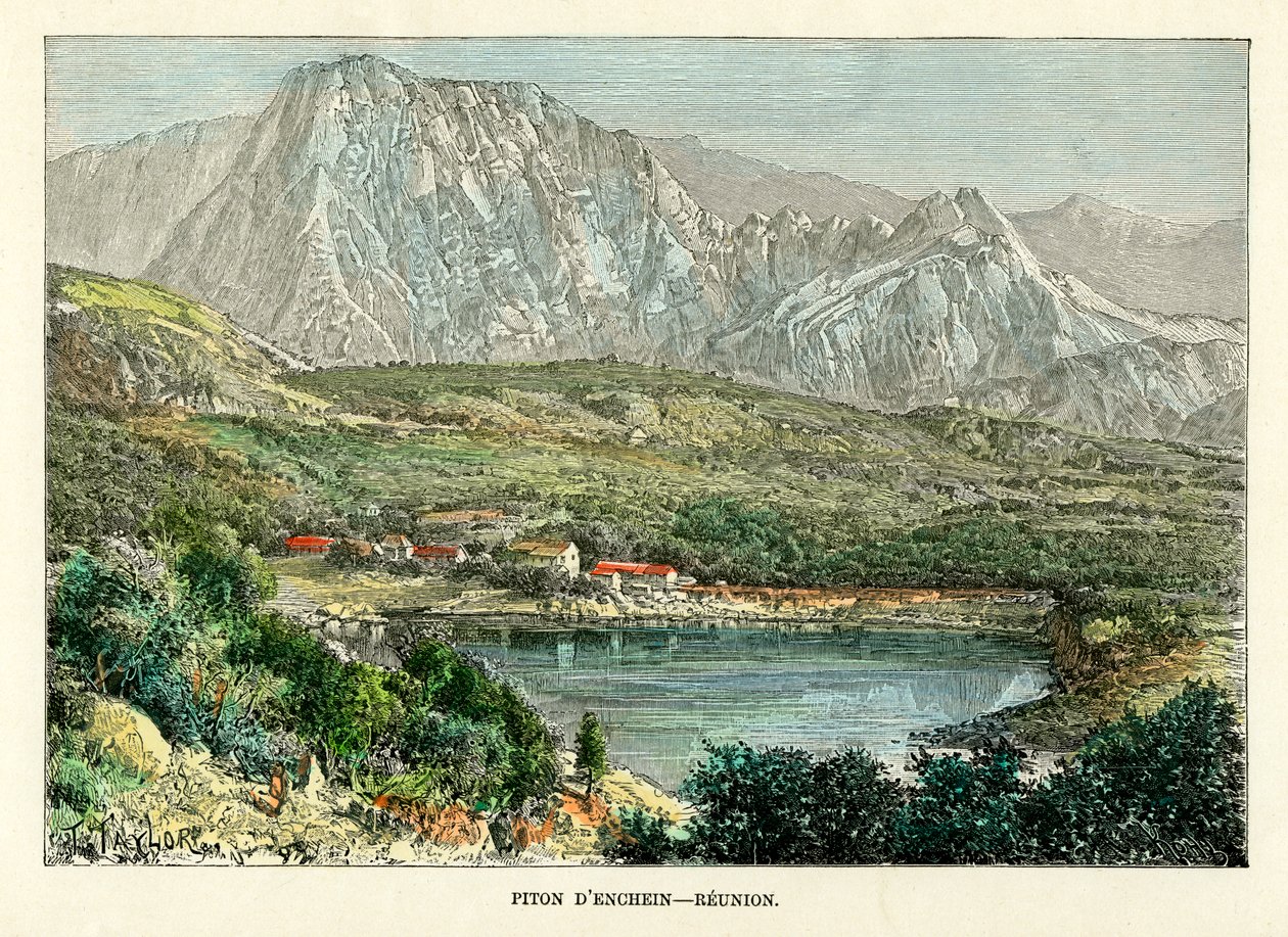 Piton d Enchein, Reunion, c1880. tekijältä Taylor