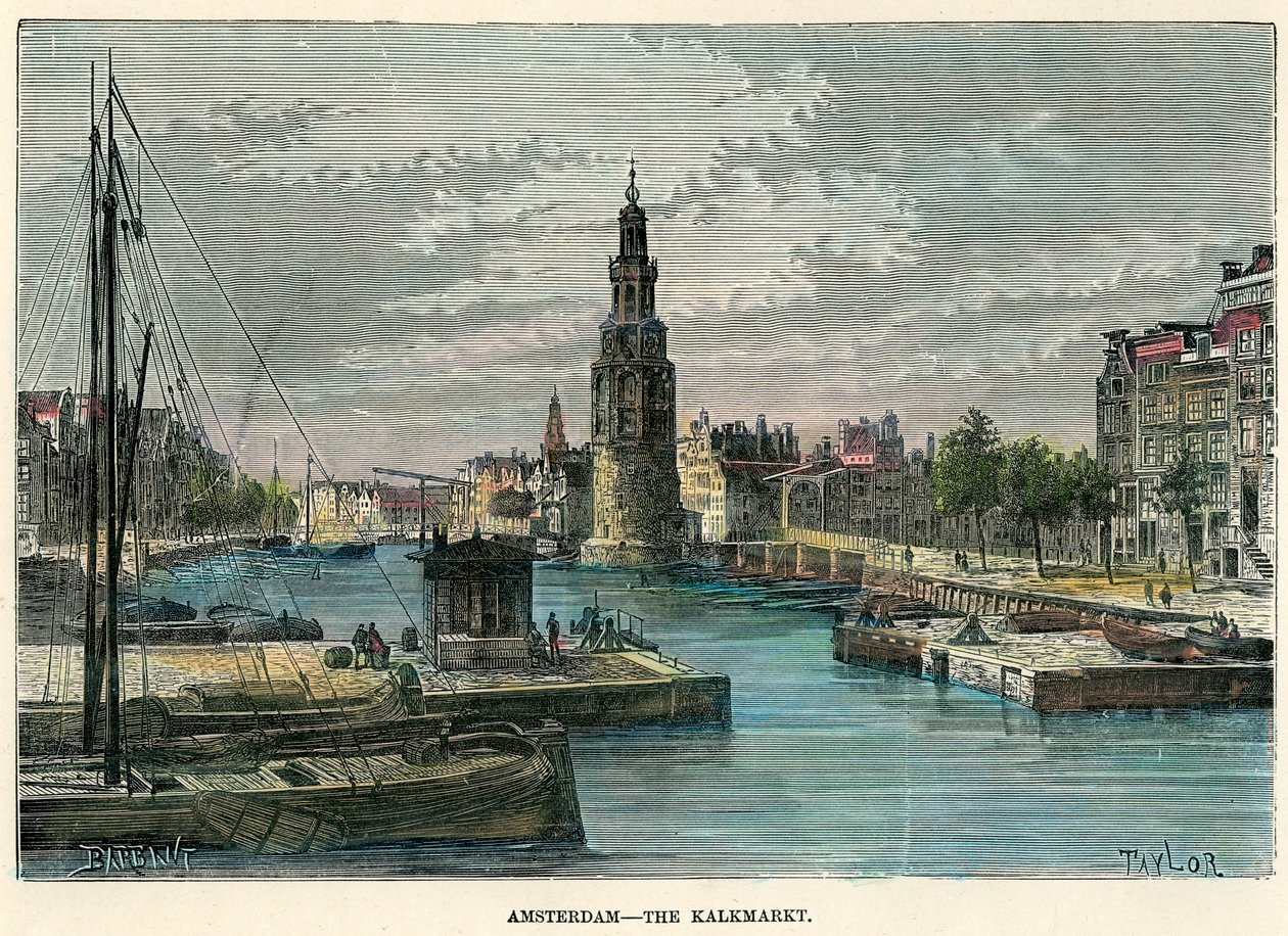 Kalkmarkt, Amsterdam, Alankomaat, c1880. tekijältä Taylor