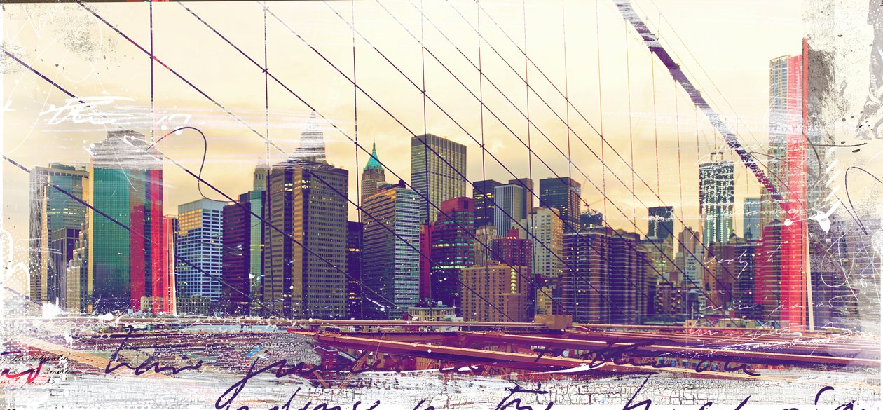 NYC Bridges, 2015 (kollaasi kankaalle) tekijältä Teis Albers