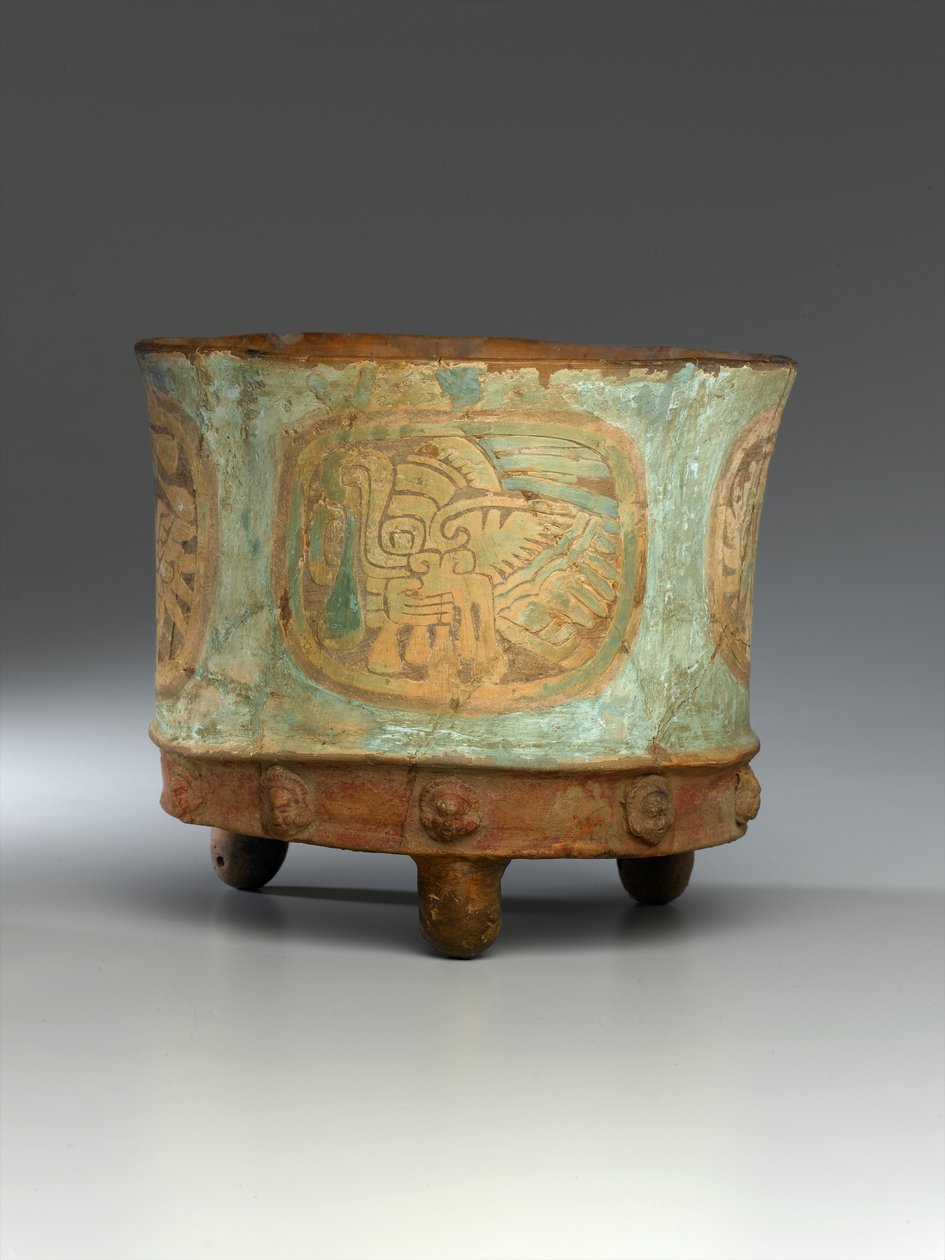 Tripod Jar, n. 800 (savi) (katso myös 278901-278902 & 278904) tekijältä Teotihuacan