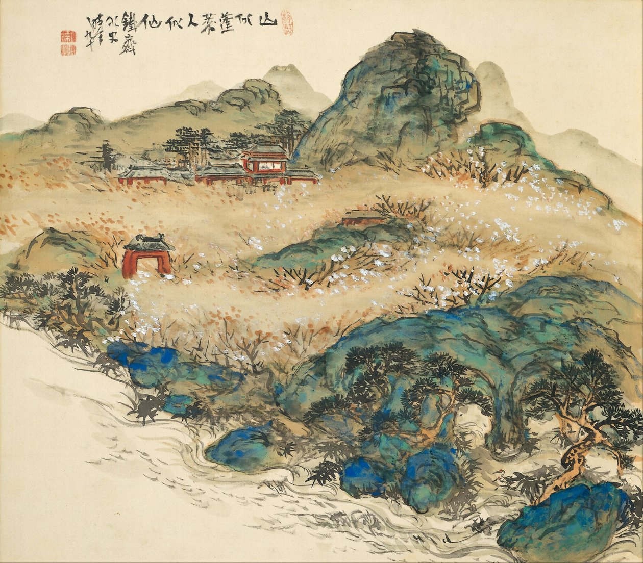 Mount Penglai Kuolemattomien vuori, 1924 tekijältä Tessai Tomioka