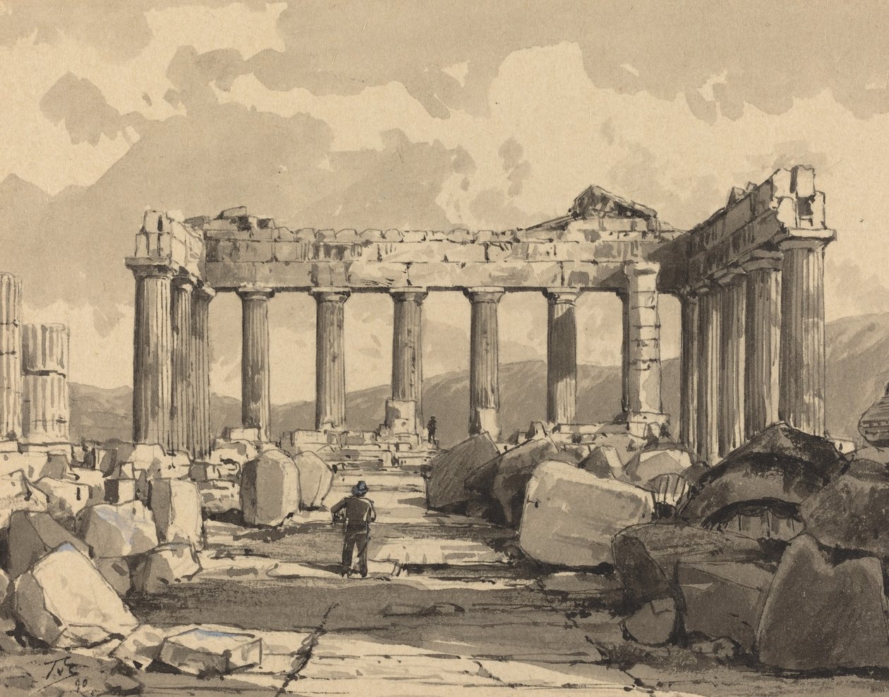Parthenon, sisällä tekijältä Themistocles von Eckenbrecher
