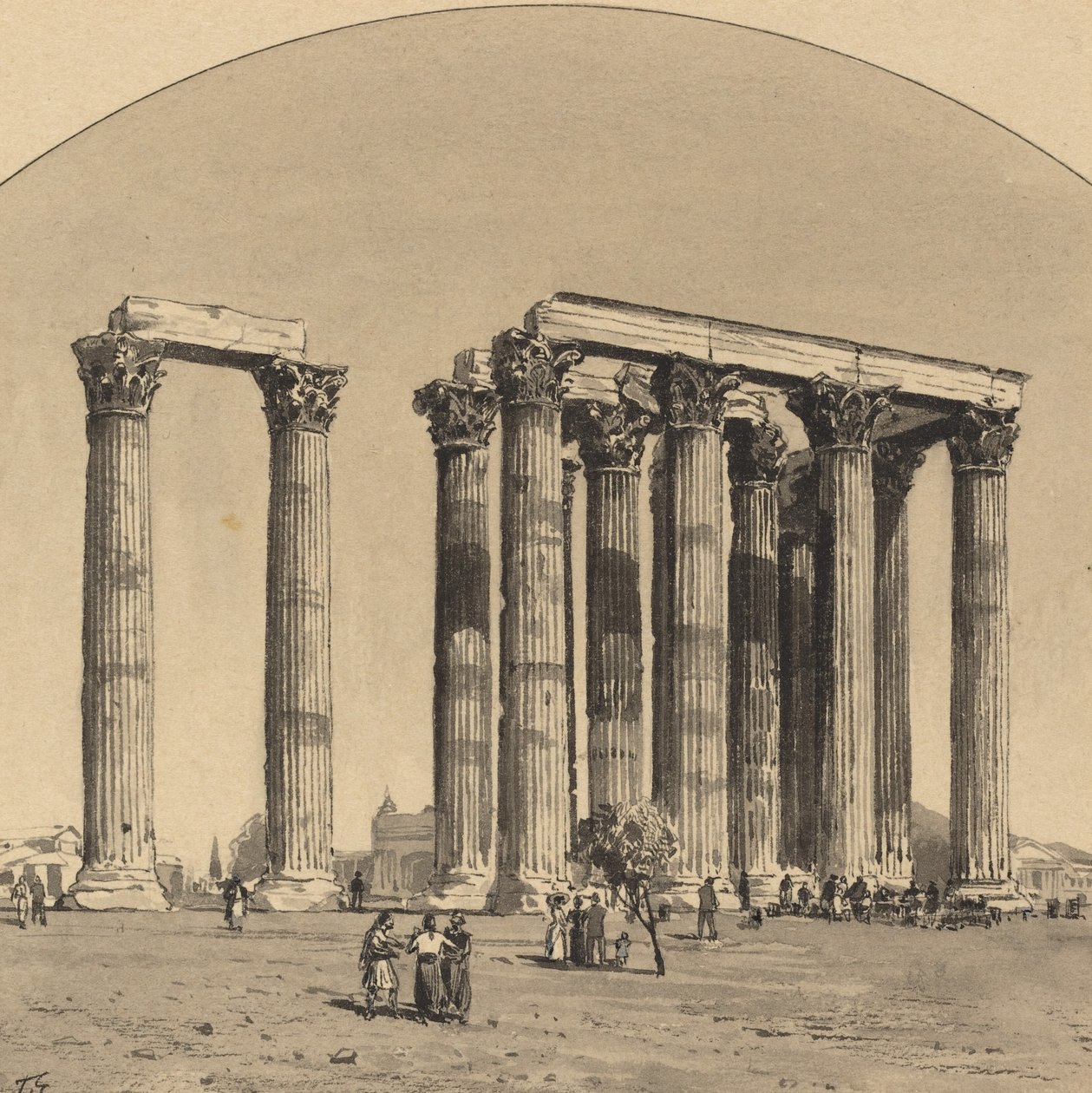 Olympolaisen Zeuksen temppeli, 1890. tekijältä Themistocles von Eckenbrecher