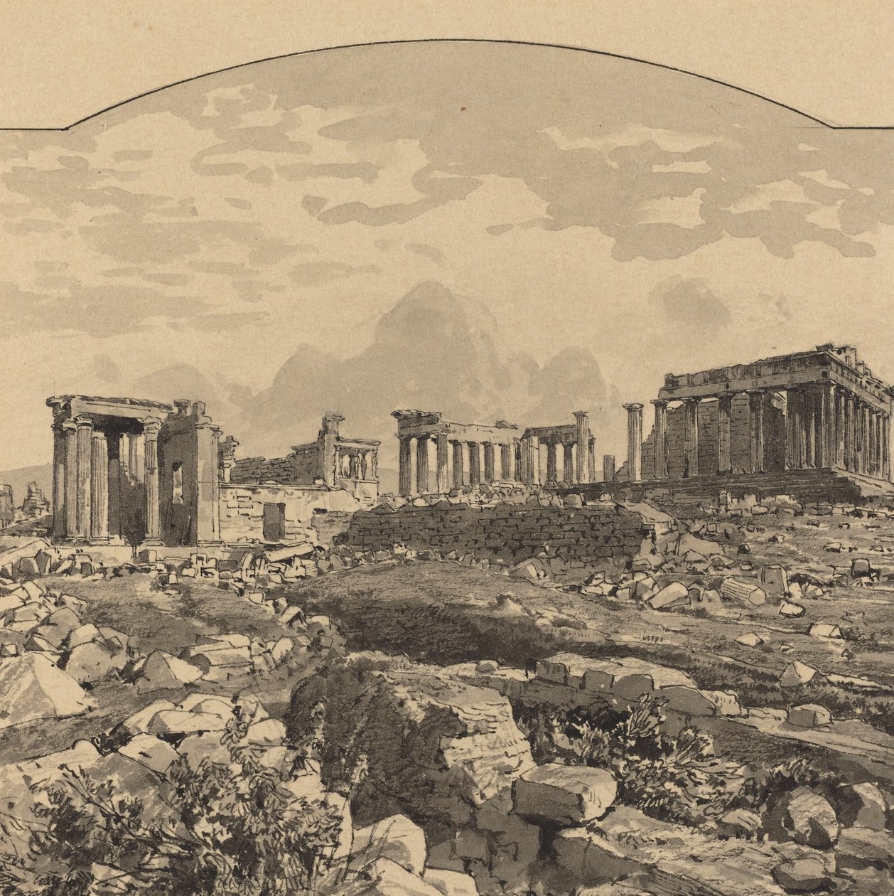 Parthenon idästä, 1890. tekijältä Themistocles von Eckenbrecher