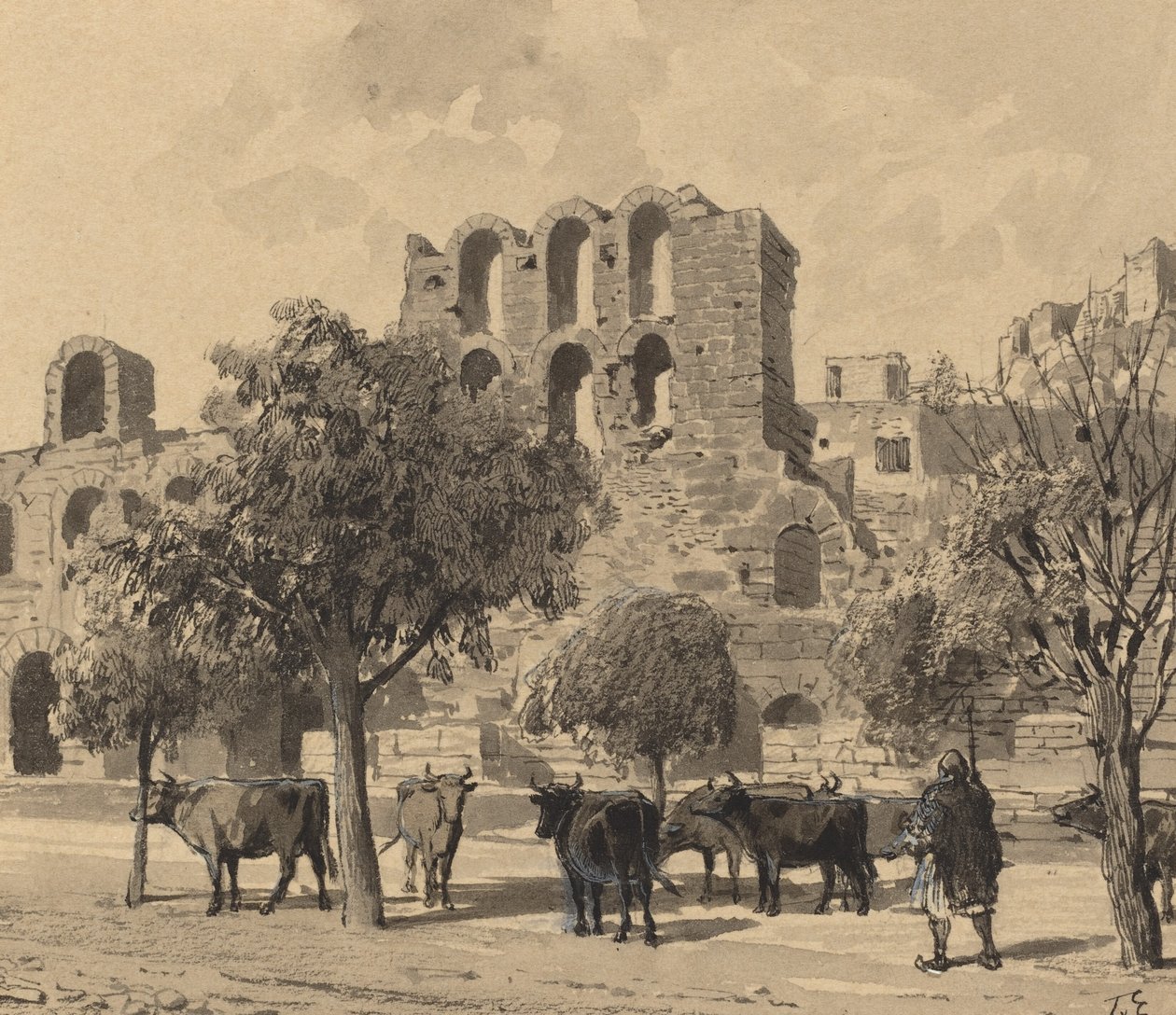 Herodes Atticuksen teatteri, 1890. tekijältä Themistocles von Eckenbrecher