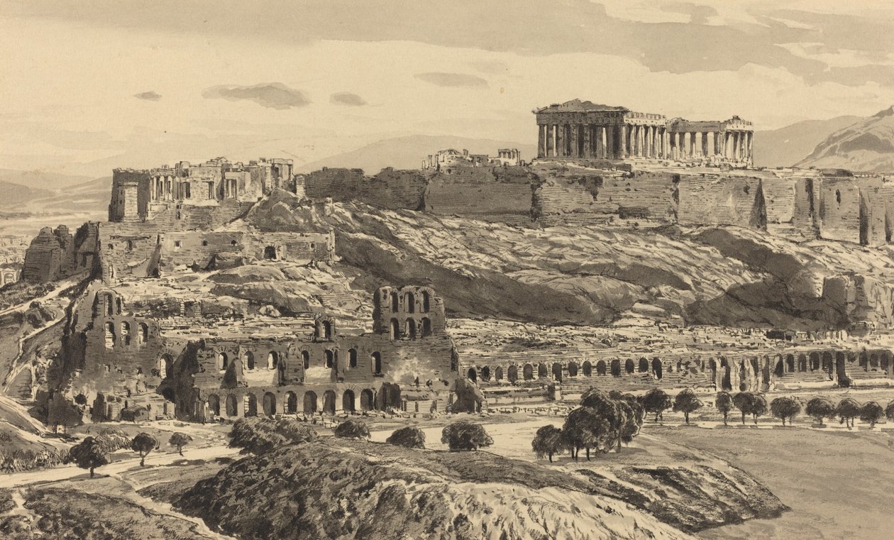 Näkymä Akropolikselle, 1890. tekijältä Themistocles von Eckenbrecher