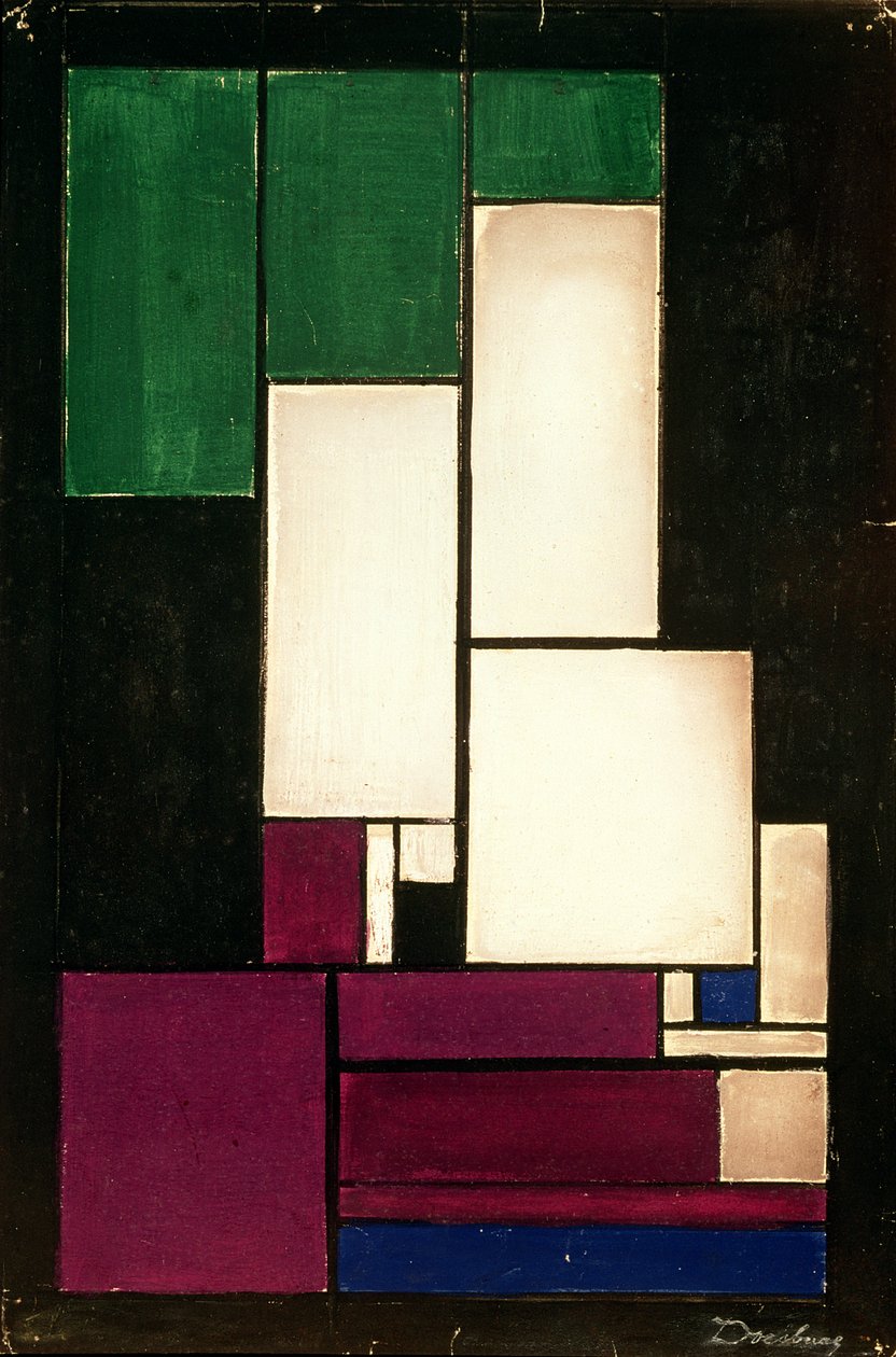 Sävellys, 1922 (guassi) tekijältä Theo van Doesburg