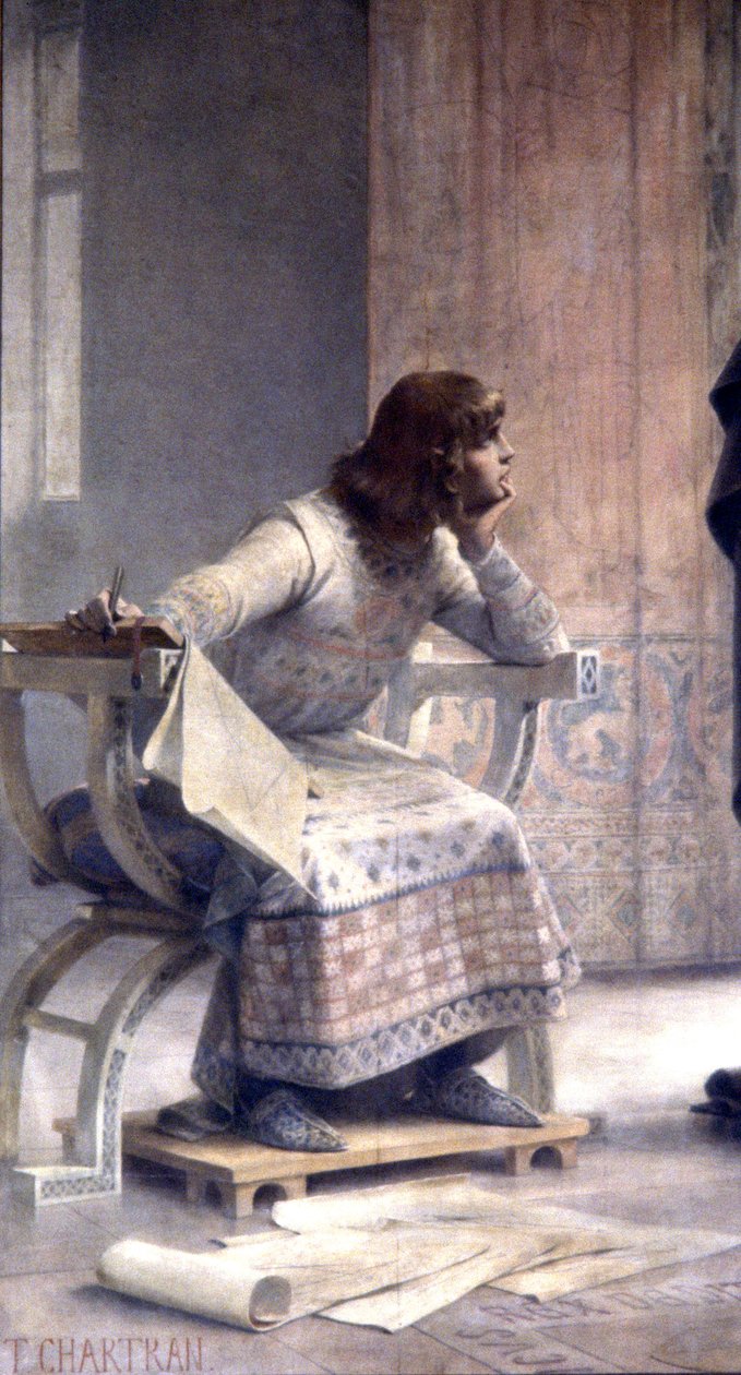Saint Louisin koulutus, n. 1885 (fresko) tekijältä Theobald Chartran