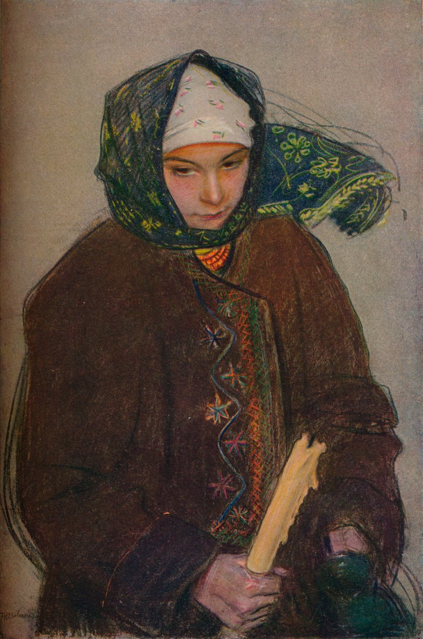 "Rusiinilainen talonpoikatyttö", vuodelta 1907 tekijältä Theodor Axentowicz
