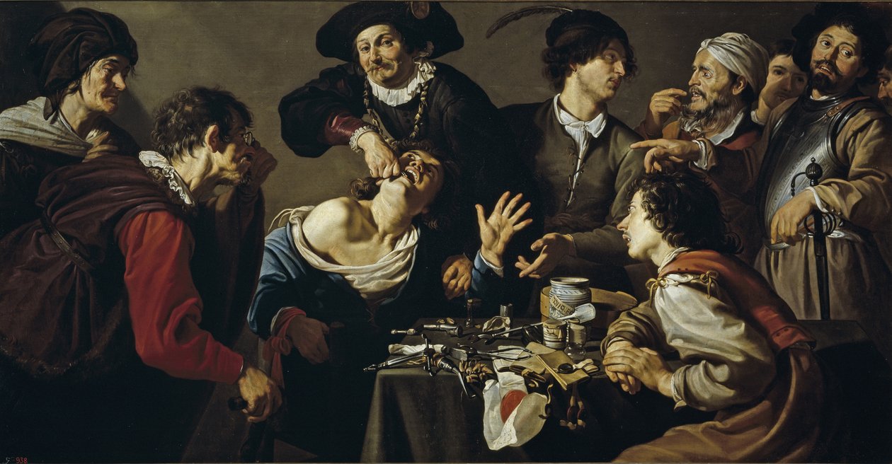 The quacksalver, 1620-1625 tekijältä Theodor Rombouts