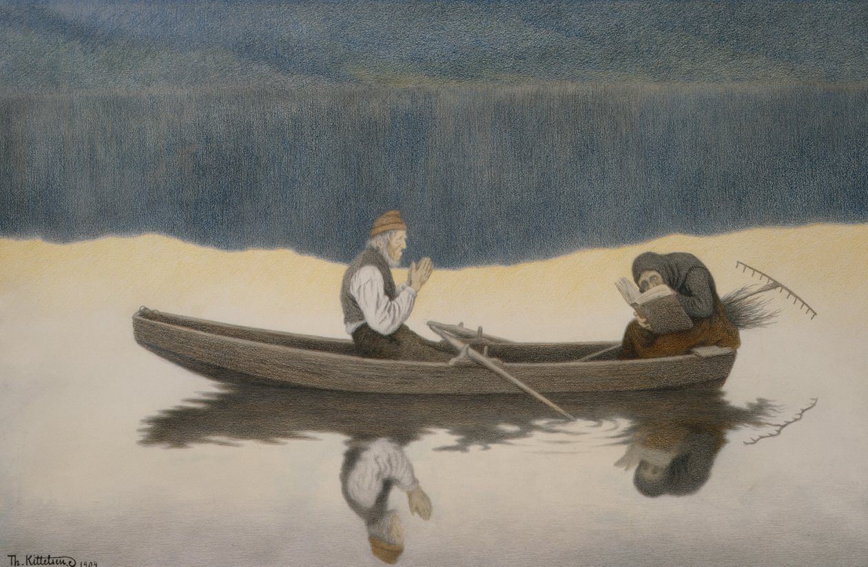Meren ja joen yli tekijältä Theodor Kittelsen