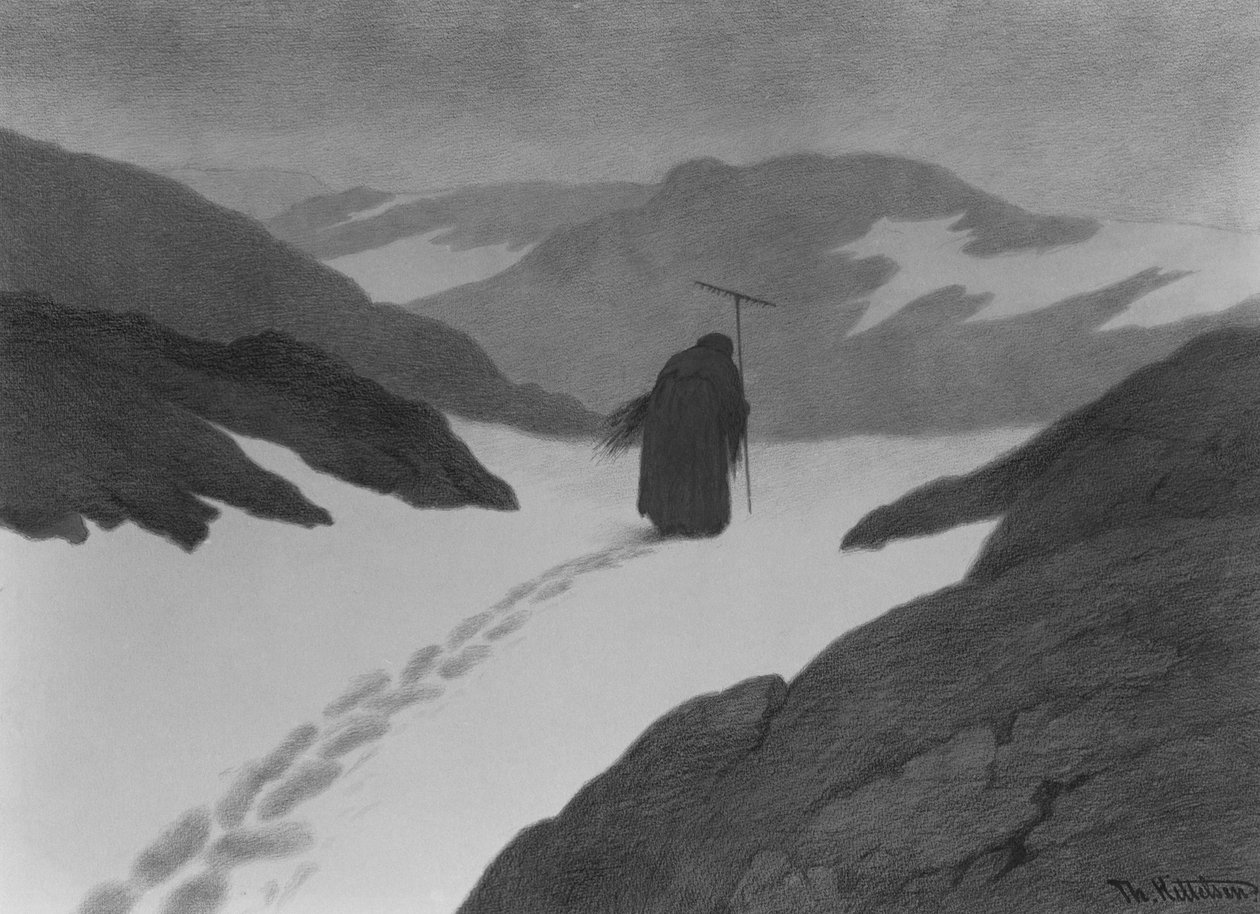 Rutto vuorella tekijältä Theodor Kittelsen