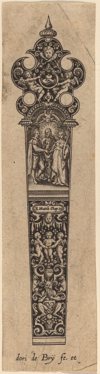 Koriste veitsen kahvaan tekijältä Theodor de Bry