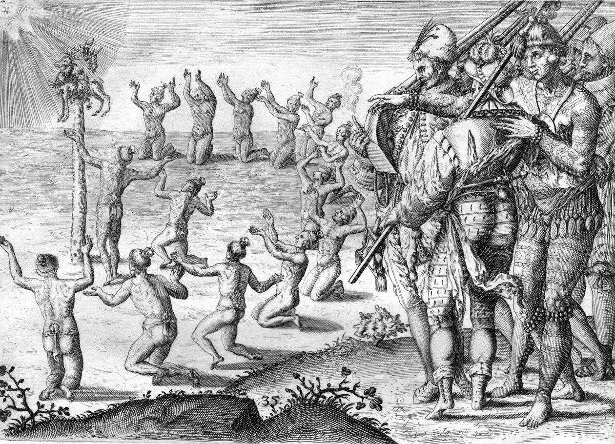 Timucua-intiaanien heimo tekijältä Theodor de Bry