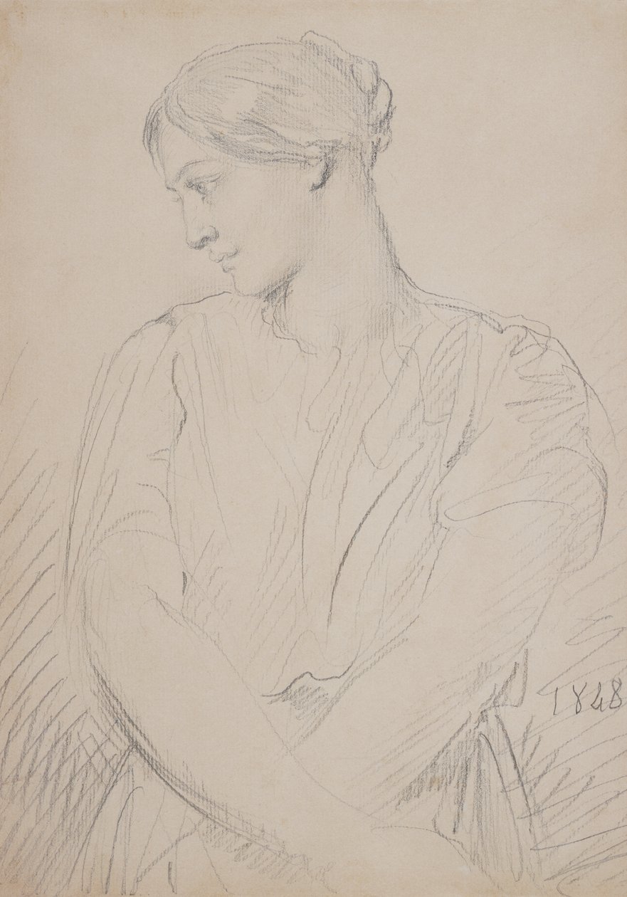 Alice Ozy, 1848 (grafiitti paperille) tekijältä Théodore Chassériau