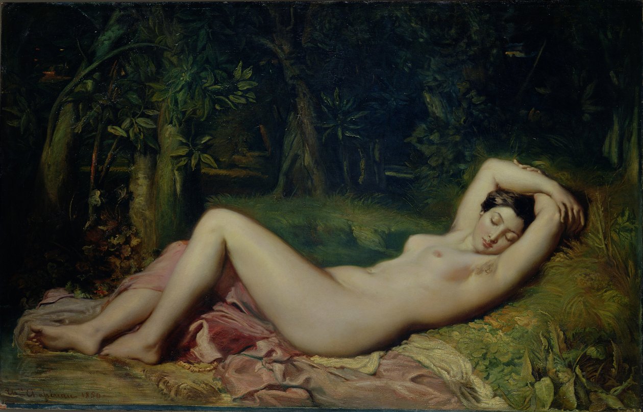 Nukkuva nymfi, 1850 tekijältä Théodore Chassériau