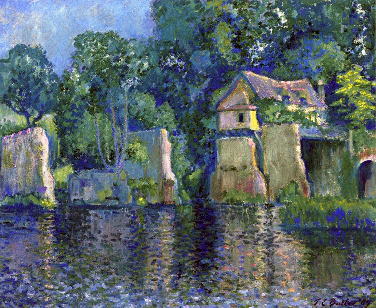 Vernon, lähellä Givernyä, 1909 öljy kankaalle tekijältä Theodore Earl Butler