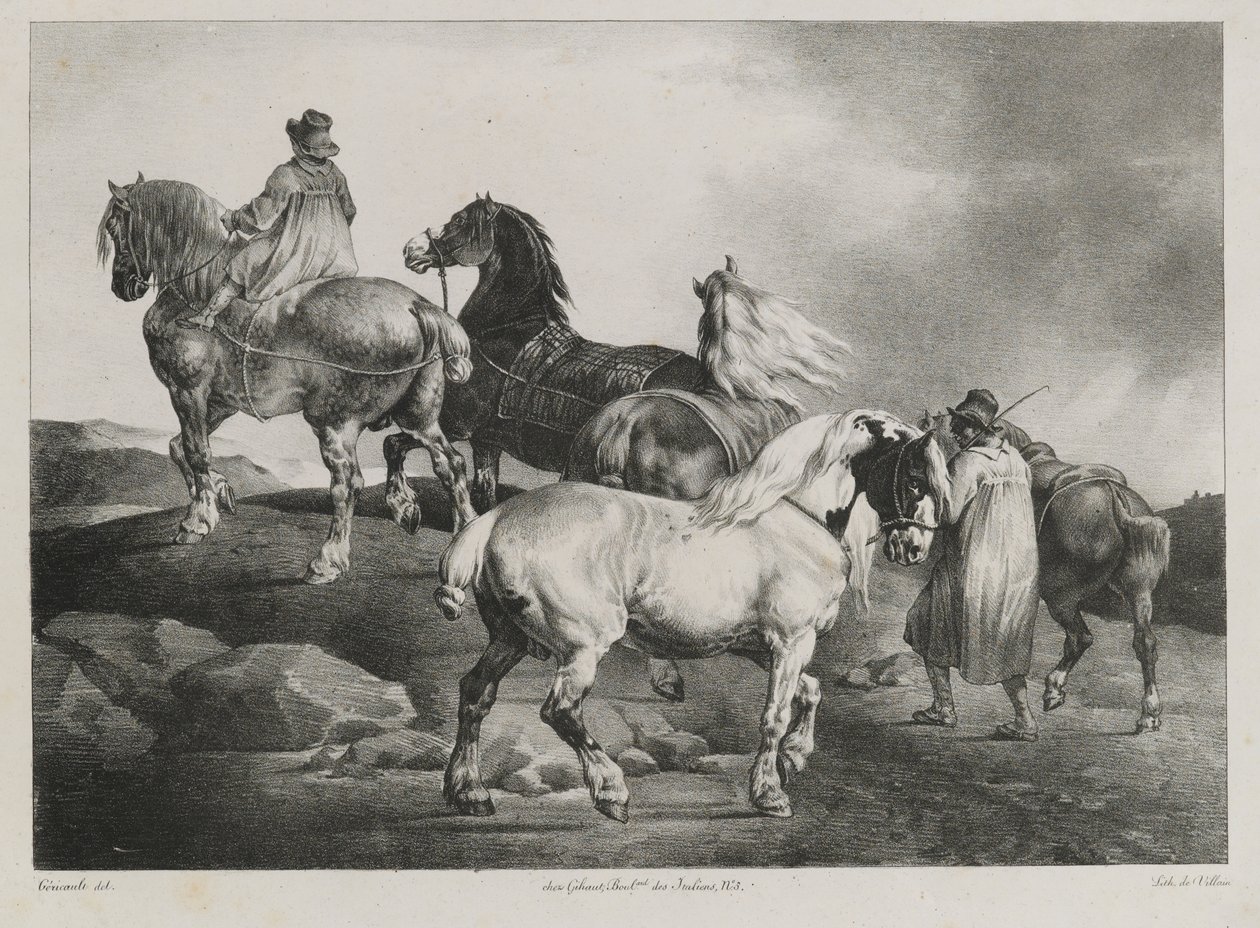 Hevosia johdatetaan messuille, 1822 tekijältä Theodore Gericault