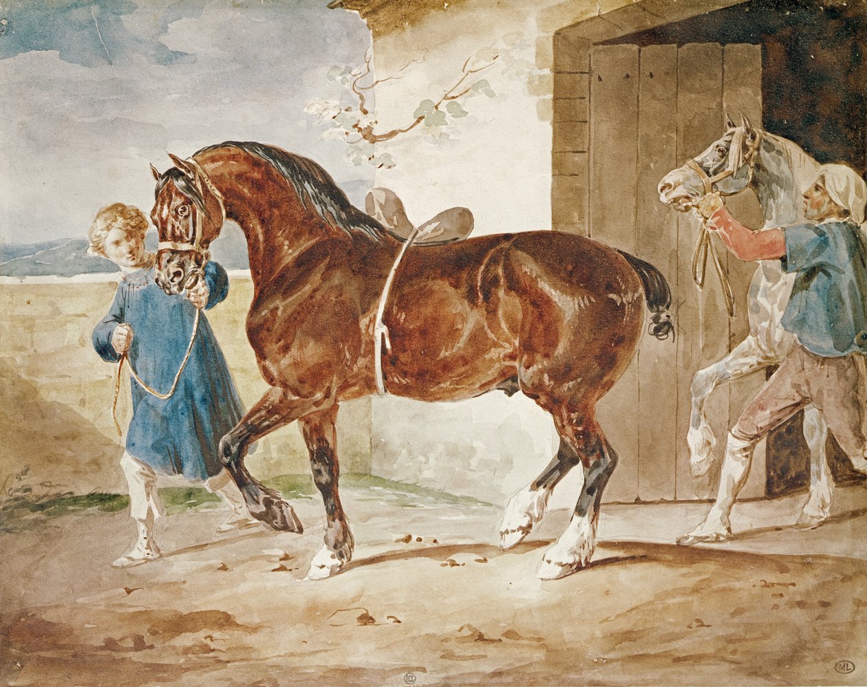 Poistuminen tallilta tekijältä Theodore Gericault