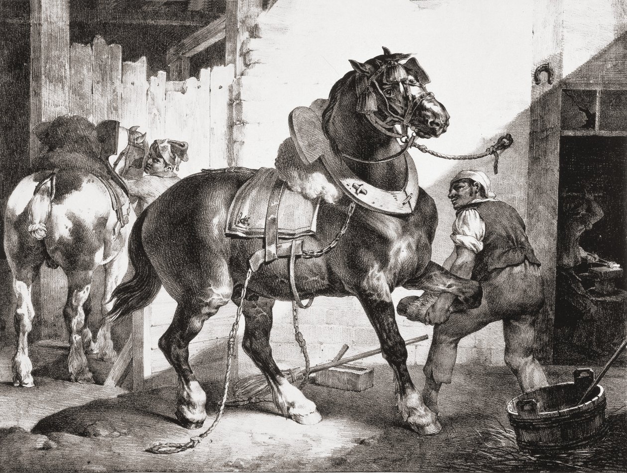 The Forge, kirjasta Studies of Horses, 1822 tekijältä Theodore Gericault