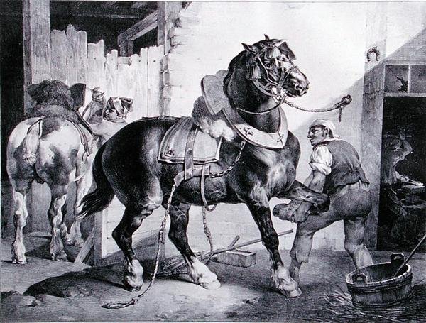 The Forge (litho) tekijältä Theodore (after) Gericault