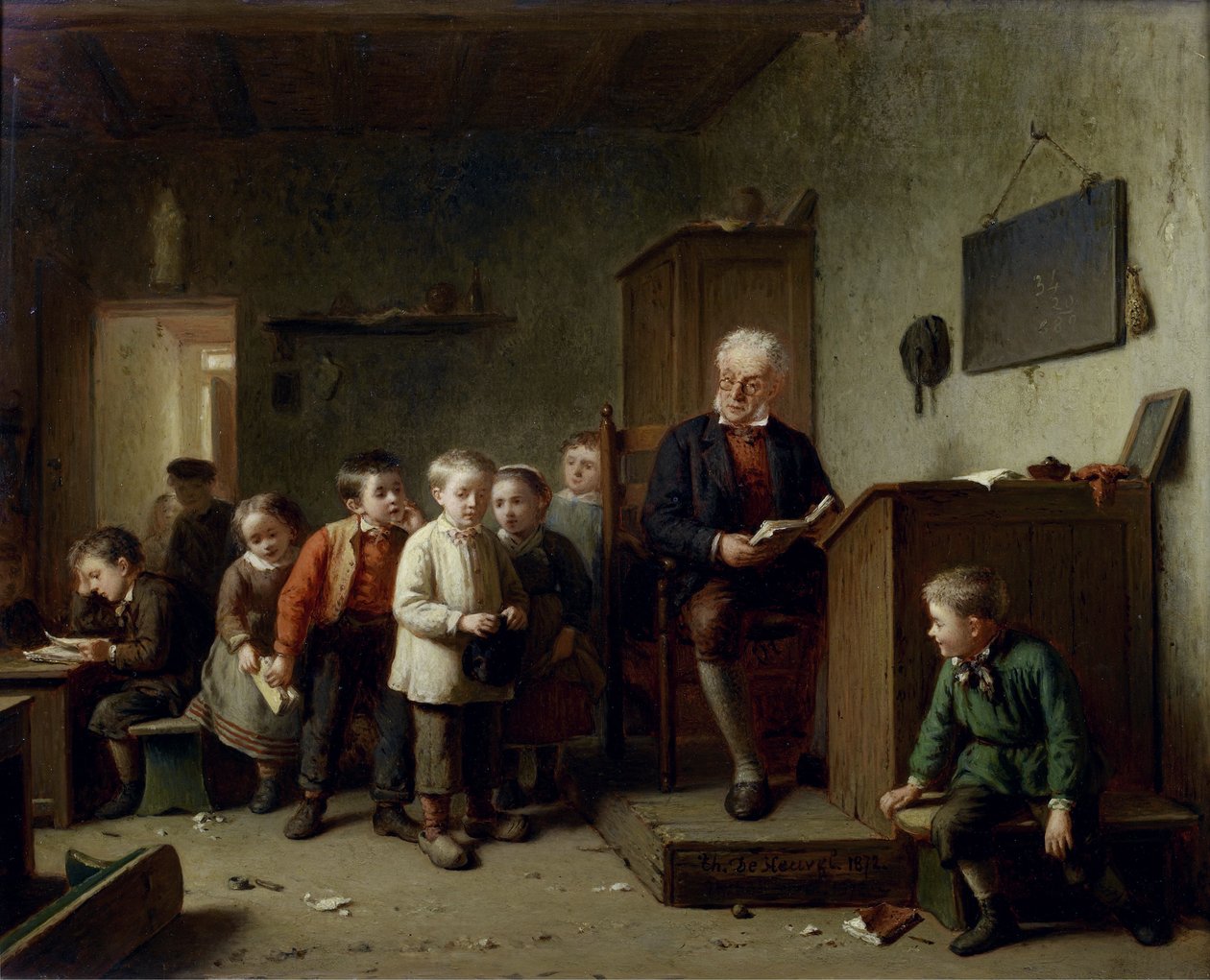 Luokkahuone, 1872 tekijältä Theodore Bernard de Heuvel