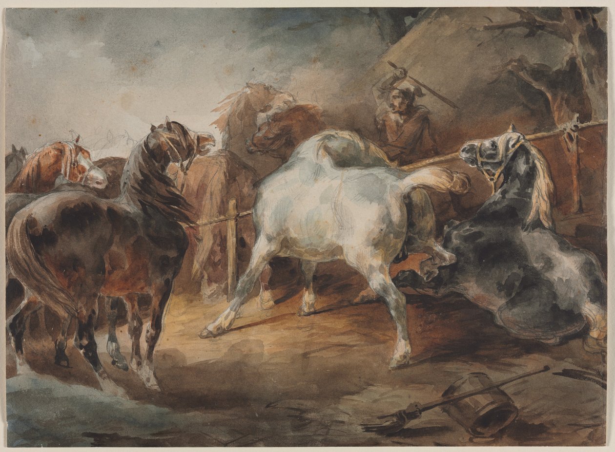 Taisteluhevoset, c. 1820. tekijältä Theodore Gericault