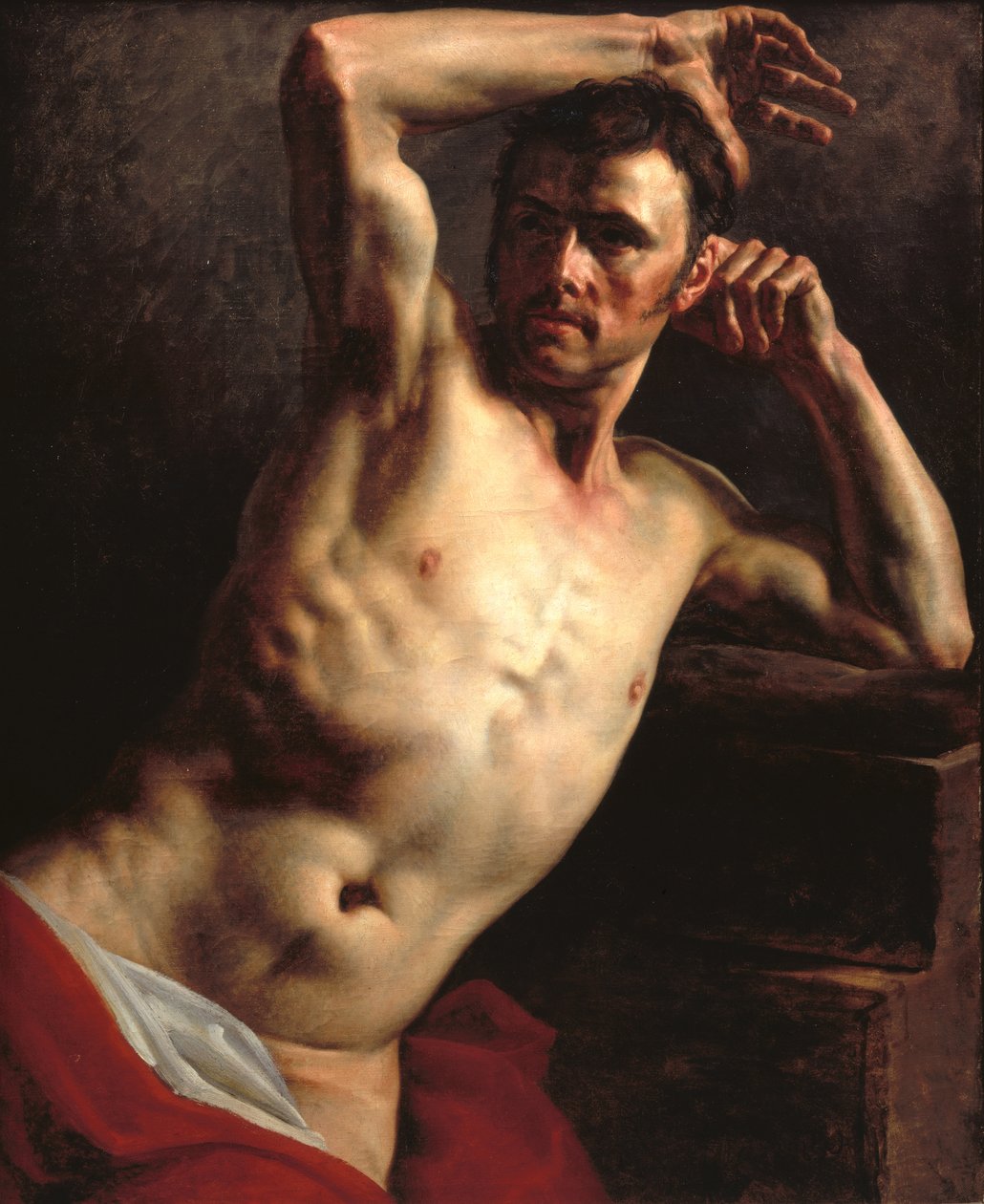 Mies alaston puolipitkä tekijältä Theodore Gericault