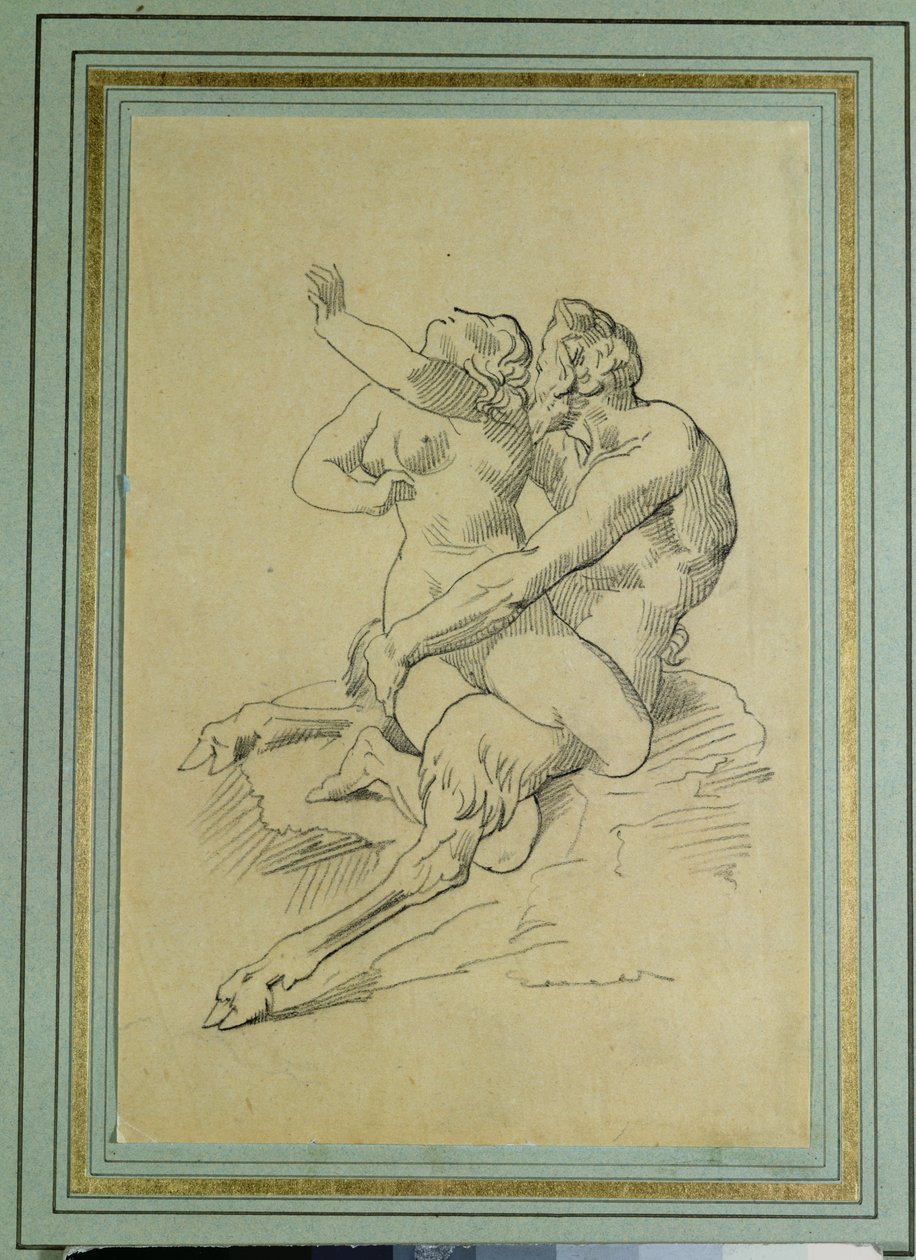 Nymfi ja Satyr tekijältä Theodore Gericault