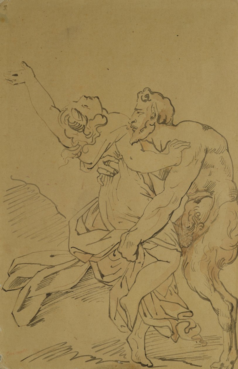 Nymfi ja satyyri tekijältä Theodore Gericault