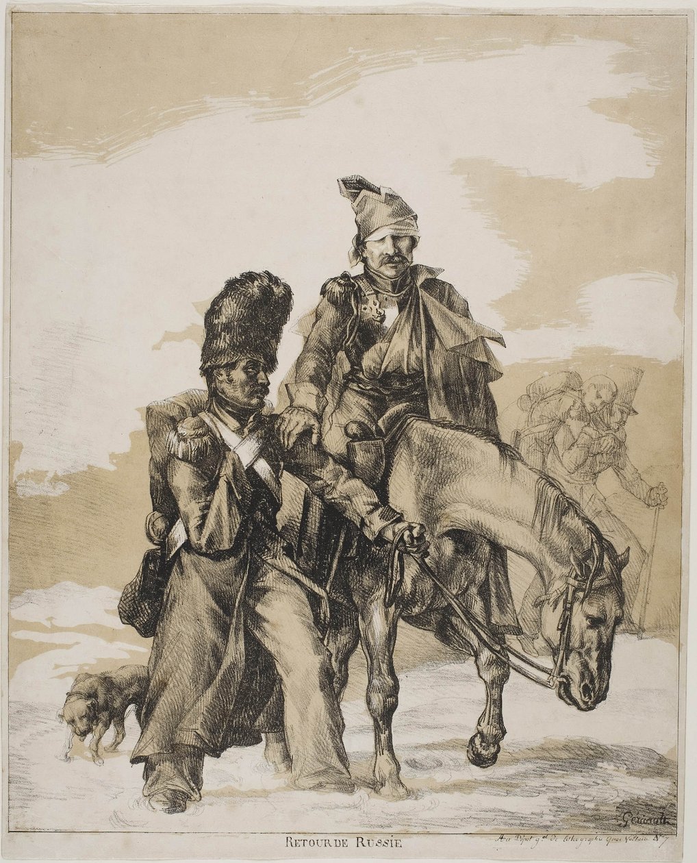 Vetäytys Venäjältä, noin 1818 tekijältä Theodore Gericault