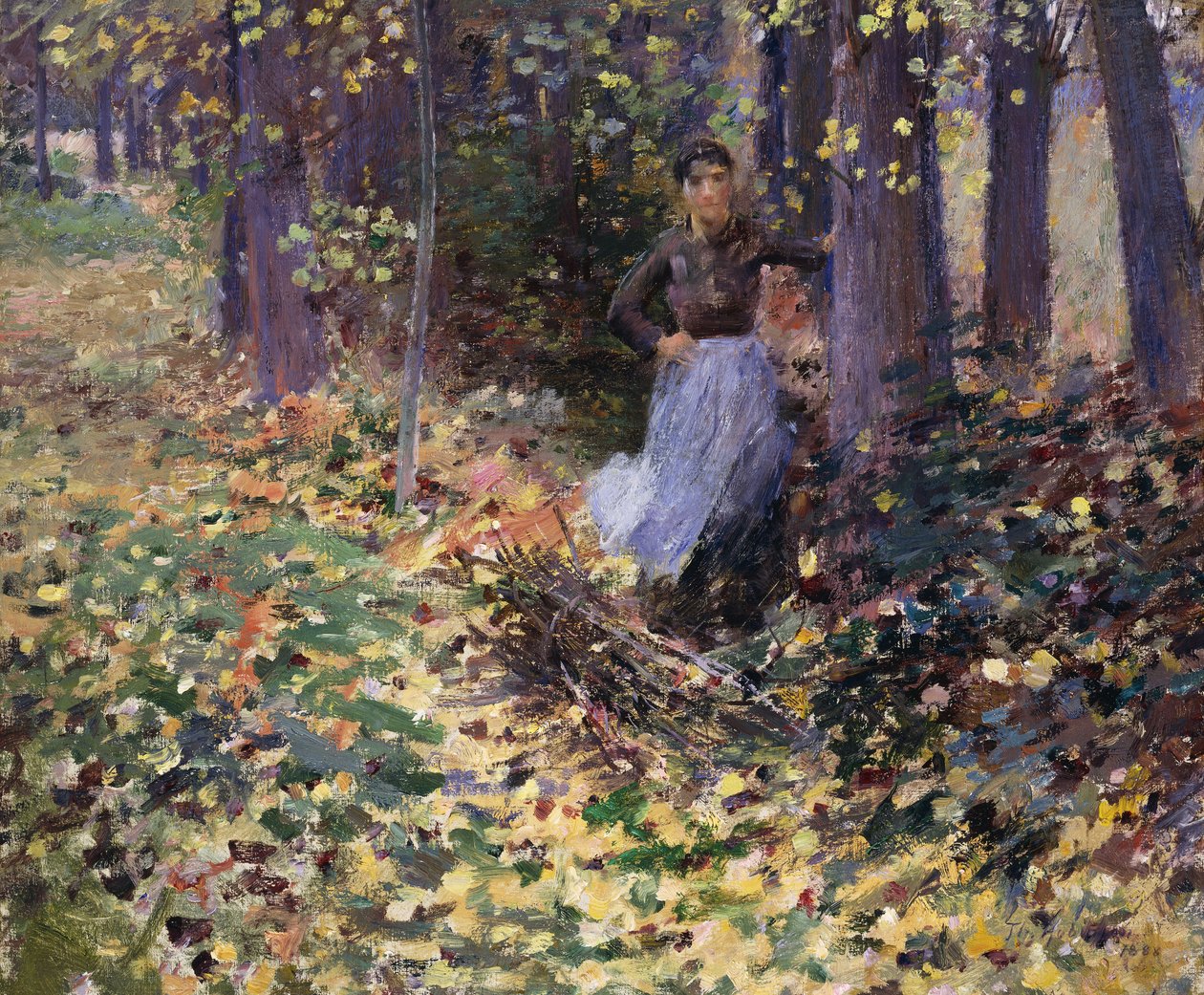 Syksyn auringonvalo, 1888 tekijältä Theodore Robinson
