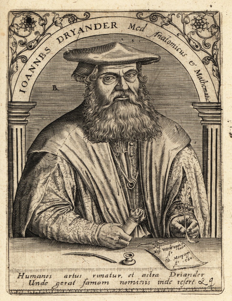 Johann Dryander, saksalainen anatomi tekijältä Theodore de Bry