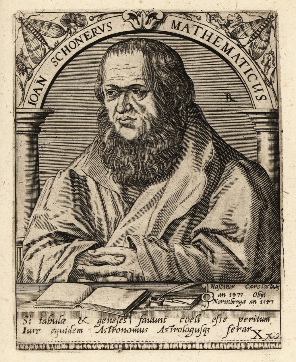 Johannes Schoner, saksalainen polymaatti tekijältä Theodore de Bry