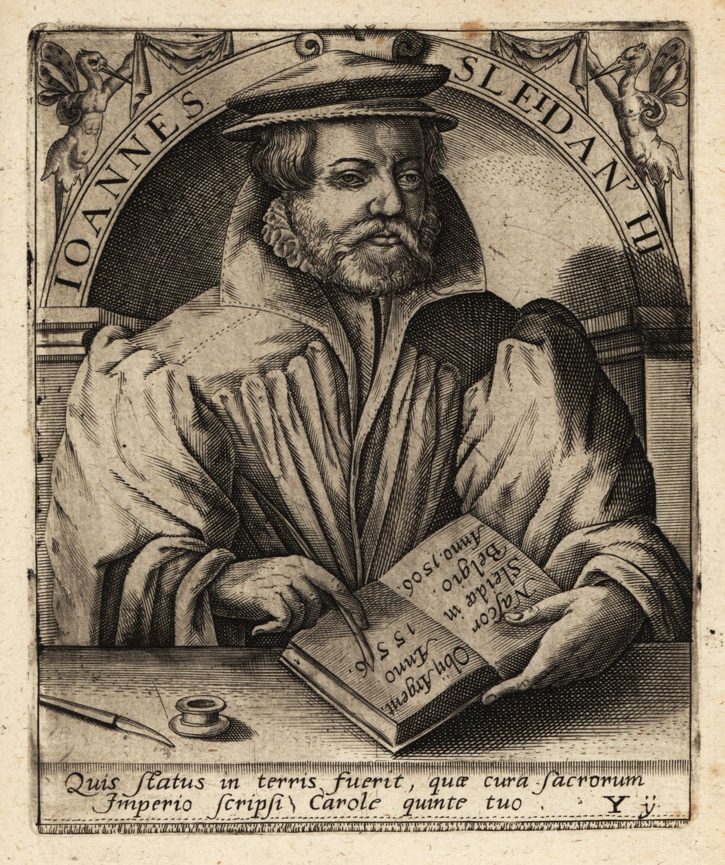Johannes Sleidan, Luxembourgian historian. tekijältä Theodore de Bry