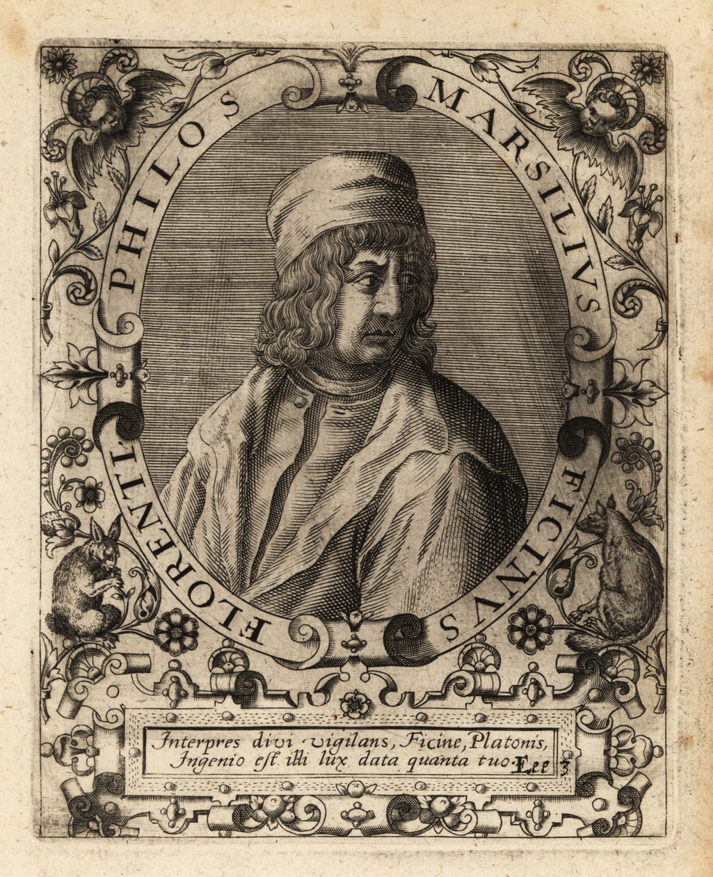 Marsilio Ficino, italialainen tutkija. tekijältä Theodore de Bry