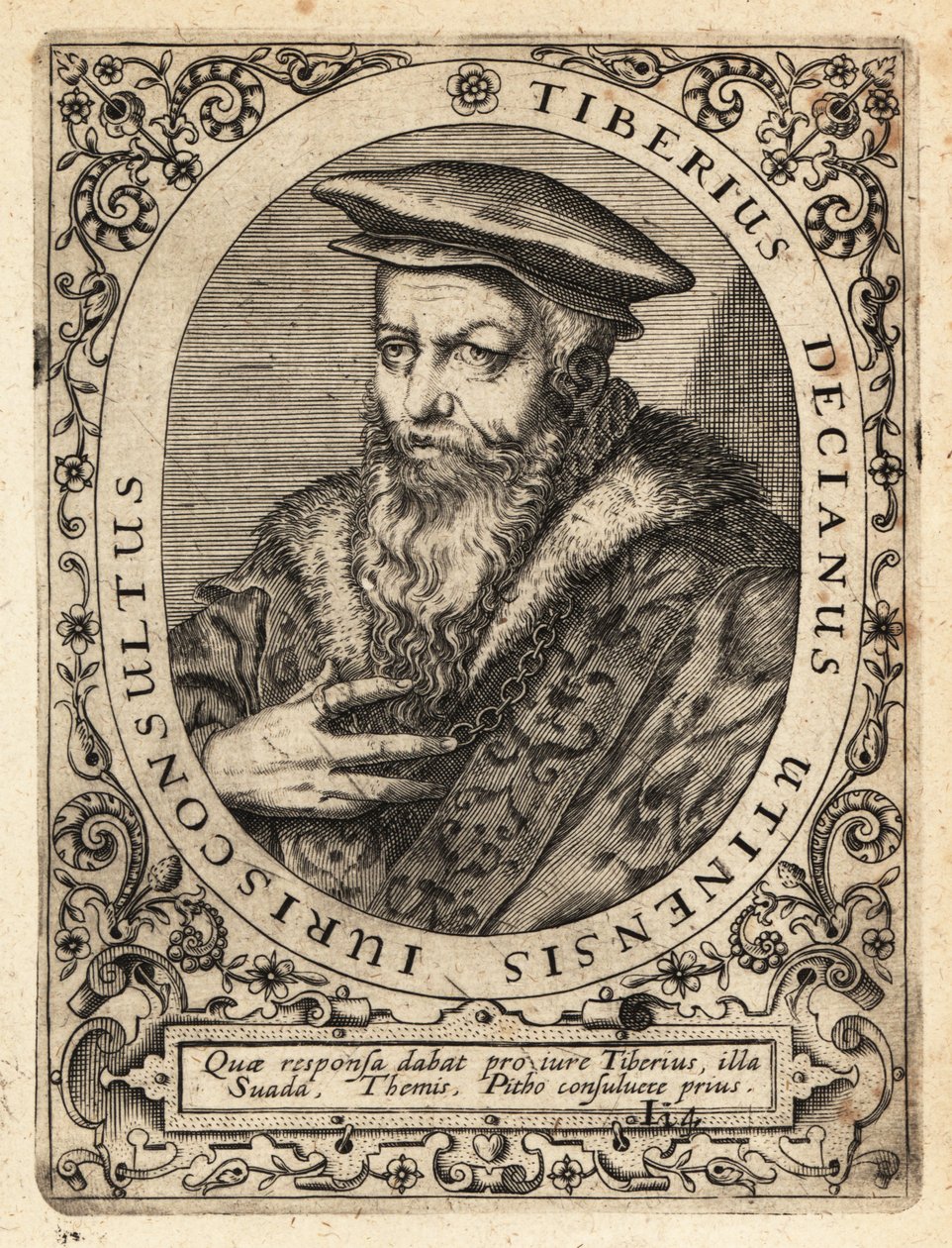 Tiberio Deciani, italialainen juristi. tekijältä Theodore de Bry