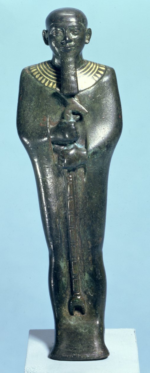 Ptah-jumalan hahmo (kupariseos, upotettu kullalla) tekijältä Third Intermediate Period Egyptian