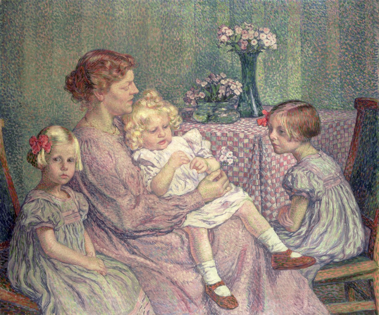 Madame van de Velde ja hänen lapsensa, 1903 tekijältä Théo van Rysselberghe