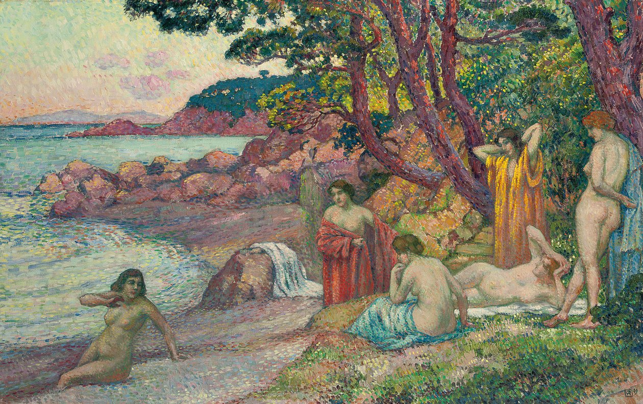 Kylpyläiset Cap Benatissa, 1909 tekijältä Théo van Rysselberghe