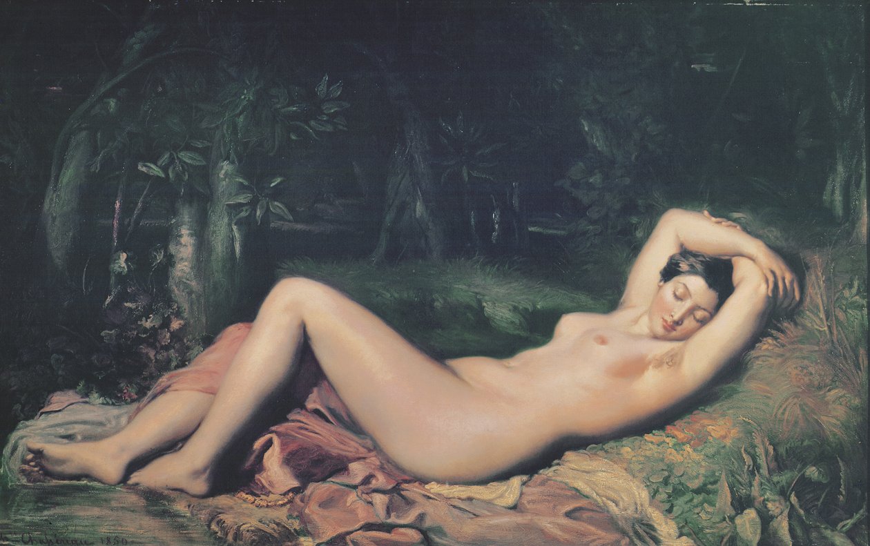 Nukkuva nymfi, 1850 tekijältä Théodore Chassériau