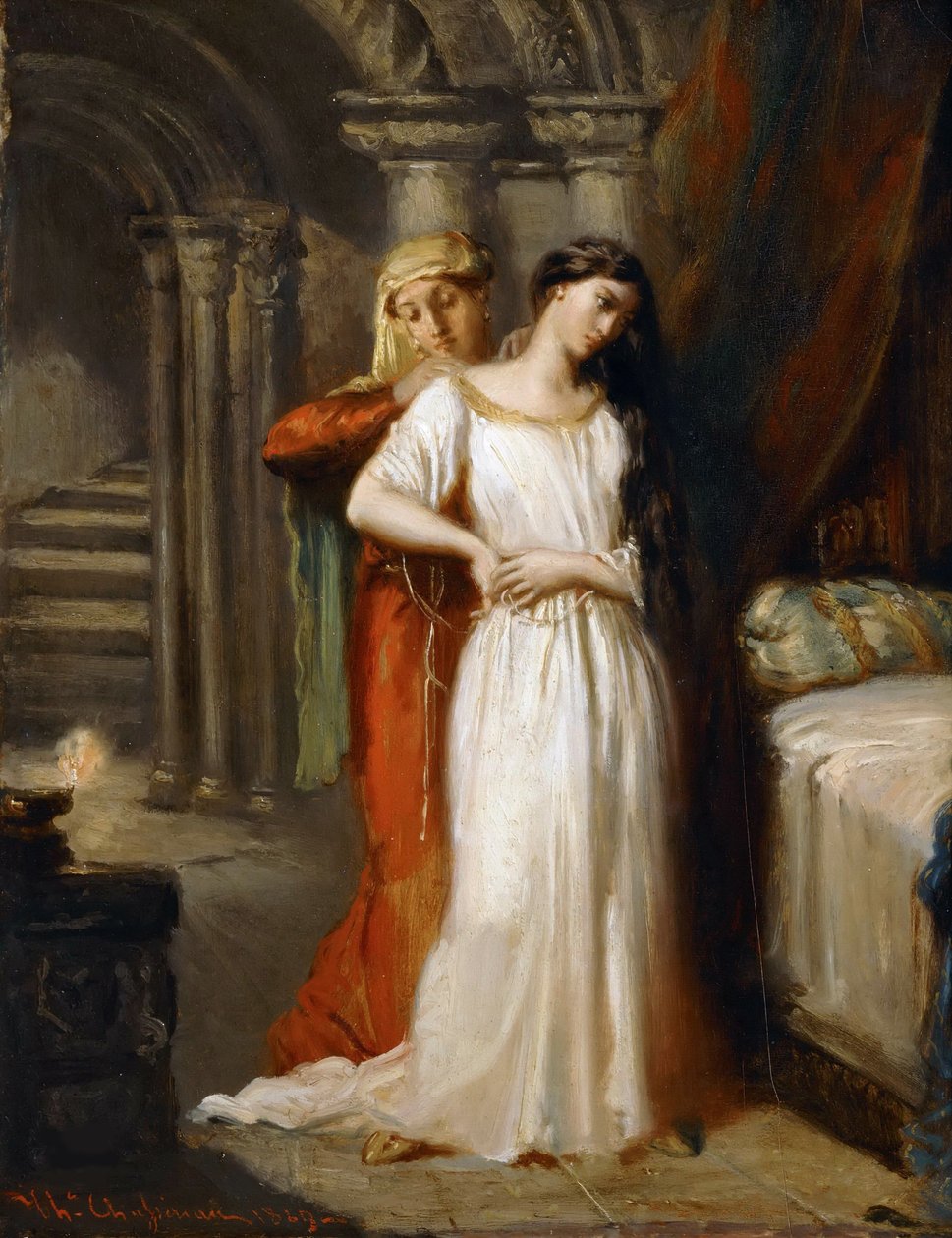 Desdemona vetäytyy sänkyynsä, 1849. tekijältä Théodore Chassériau