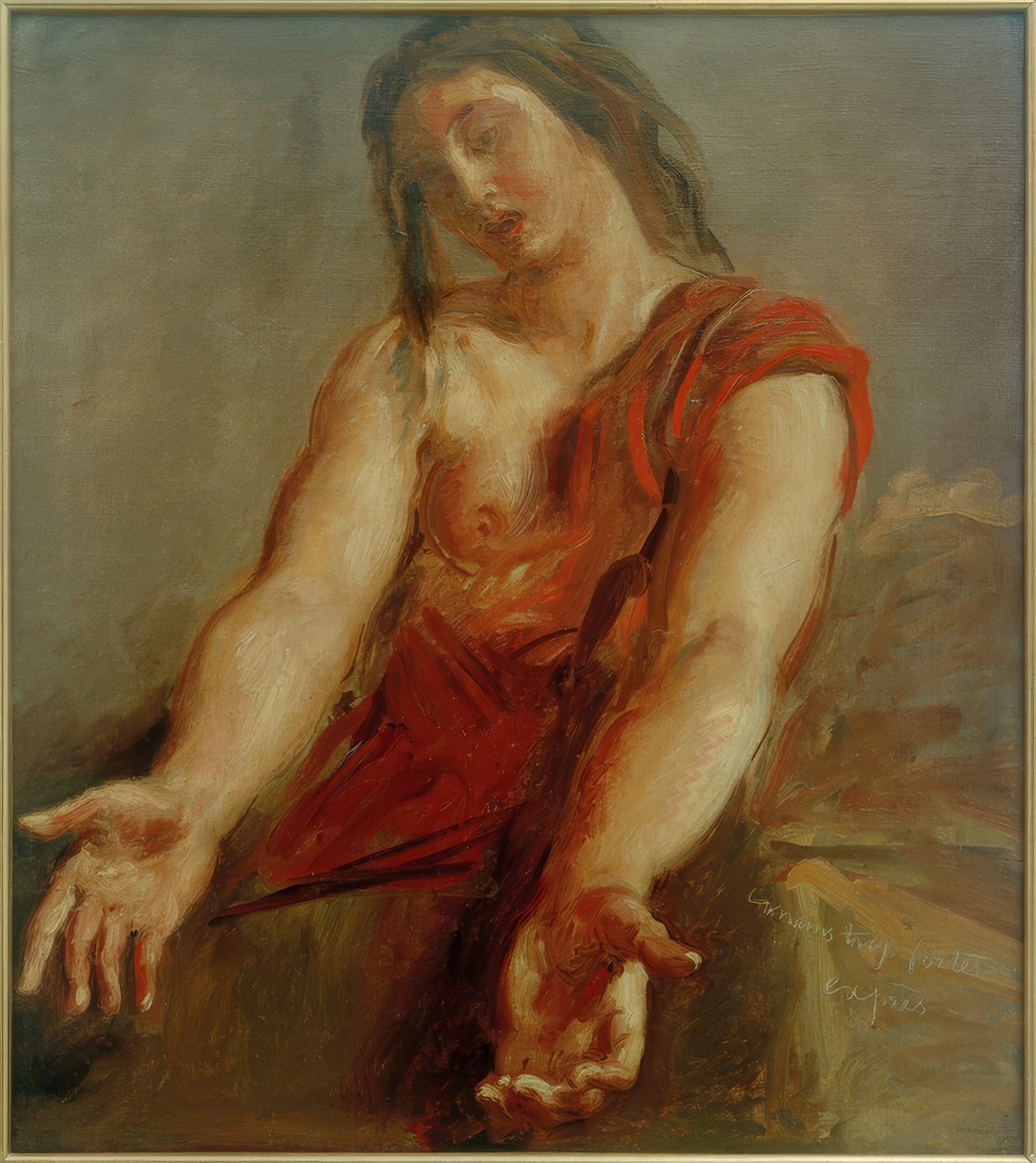Flehende Frau (Opiskelu) tekijältä Théodore Chassériau