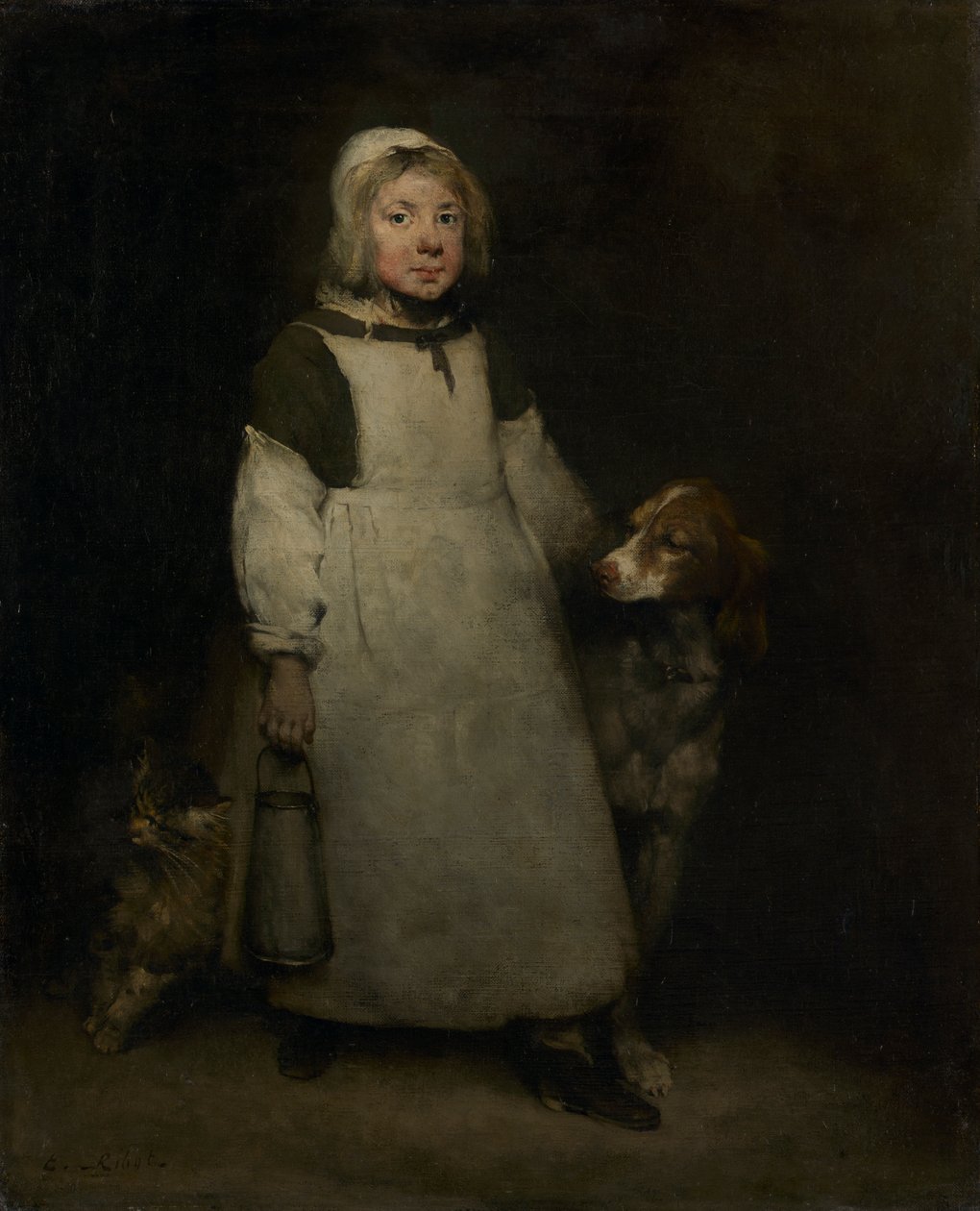 Pieni maitoneito, n. 1865. tekijältä Auguste Theodule Ribot
