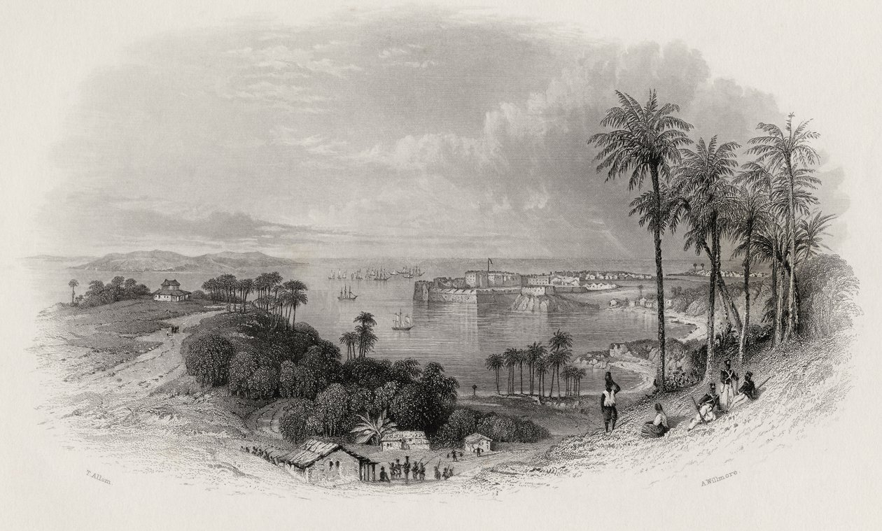 Bombay India, kaiverrus A. Willmore (1814-88) tekijältä Thomas Allom