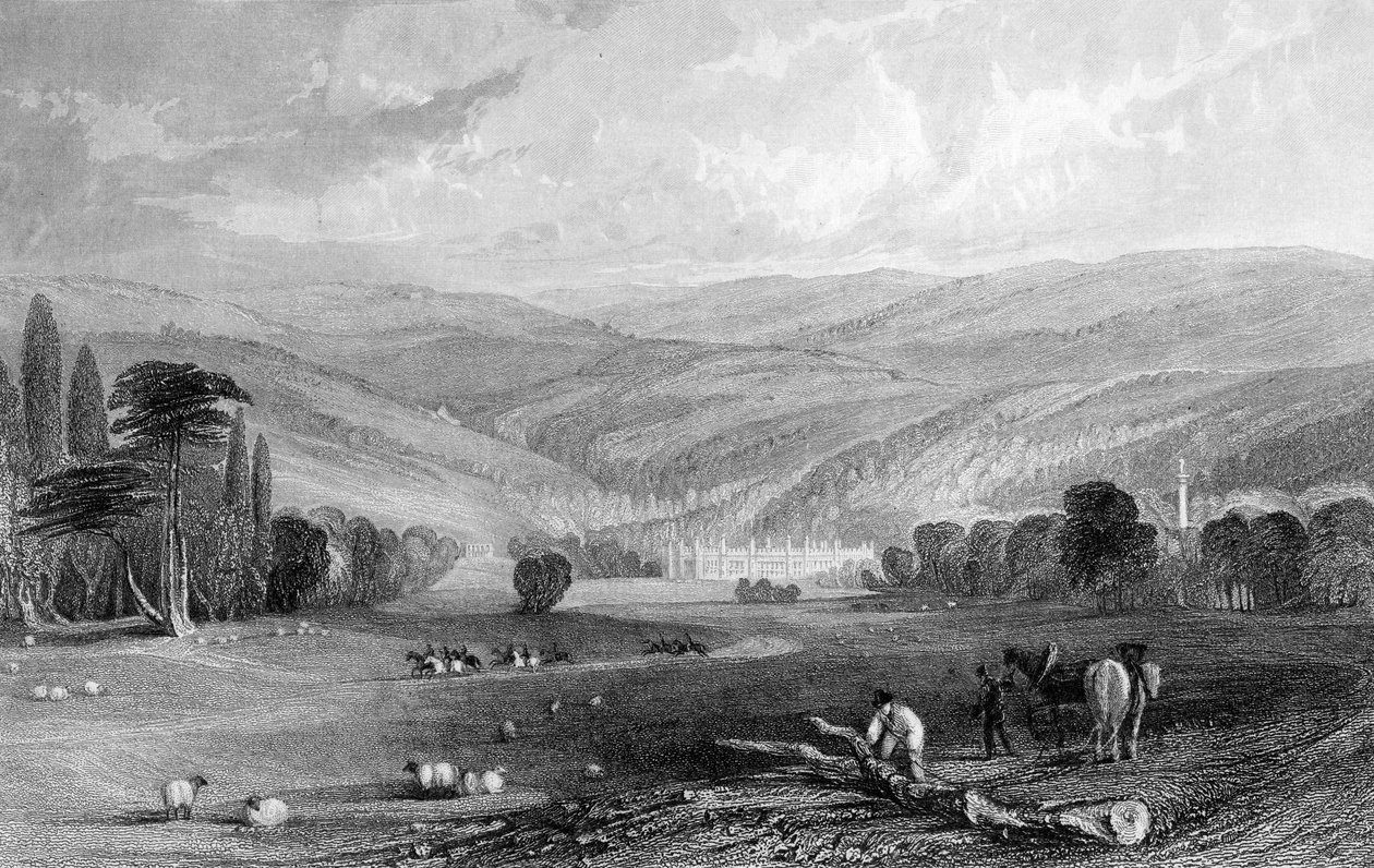 Gibside, Durhamin kreivikunta,1835 tekijältä Thomas Allom
