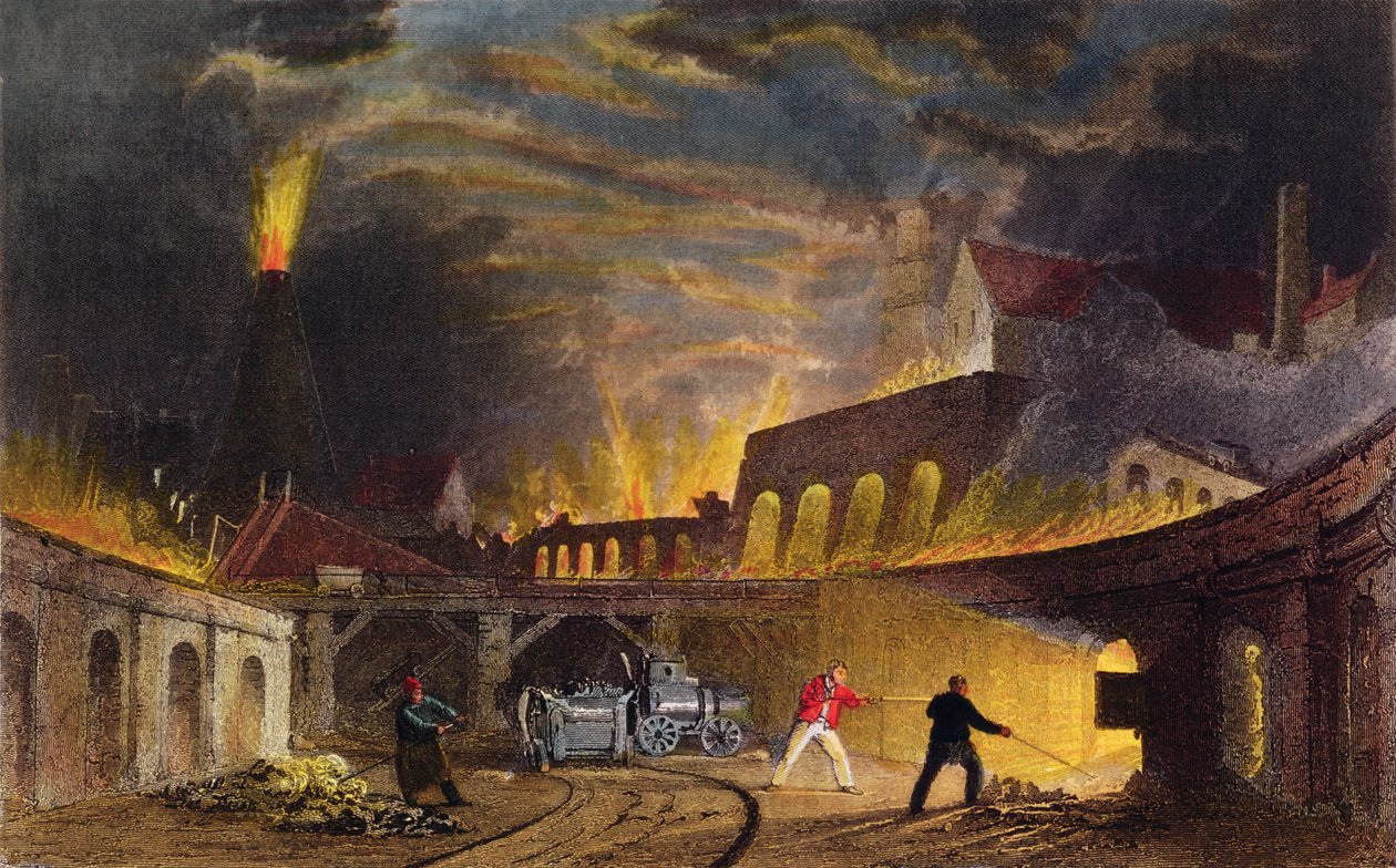 Lymington Iron Works on Tyne, 1835 tekijältä Thomas Allom